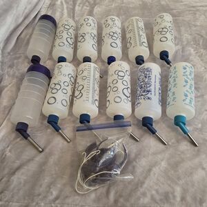 Lot of 12 Small Animal Water Bottles (Rabbits Guinea Pigs Hamsters Ferrets)